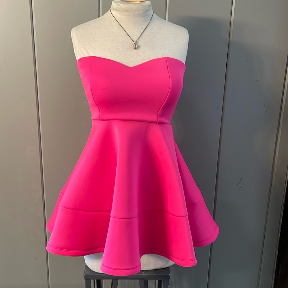 Windsor Dress Hot Pink Barbie Princess Club Fairy Whimsical Strapless Short Mini
